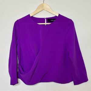 Draped Blouse Asymmetrical Cropped Polyester M Code x Mode
